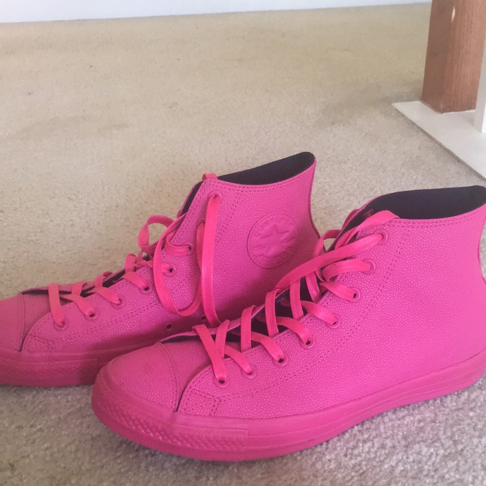 All pink leather Converse All Star Chuck Taylors